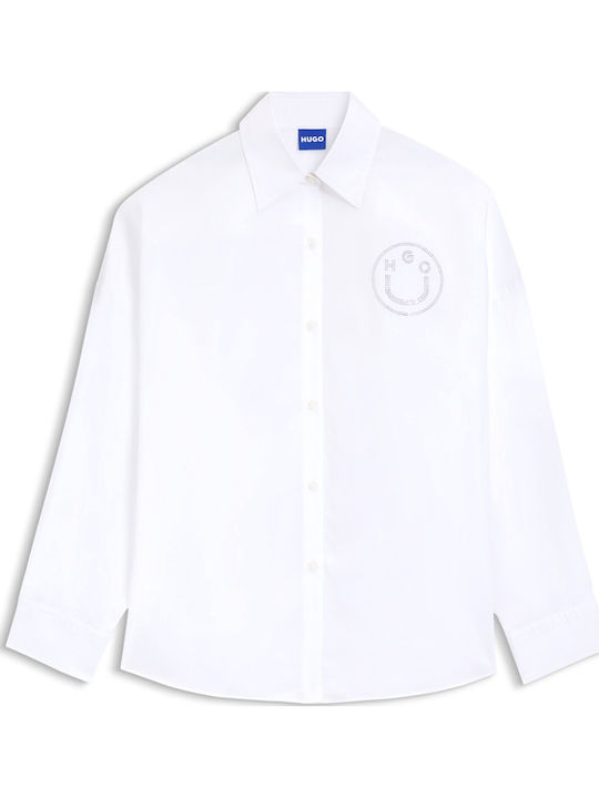 Women's Long Sleeve Shirt Happy  Blue