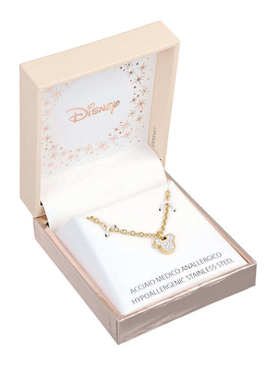 Disney Necklace From Gold Plated Steel With Zircon