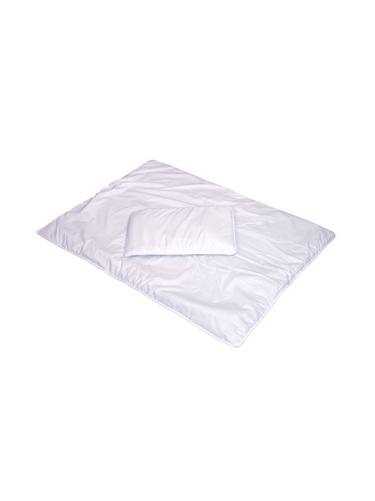 Amy Set Pătură Copii Single cu Față de Pernă Alb 135x100cm