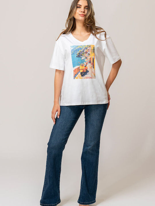 Bluza Damă Tricou Alb