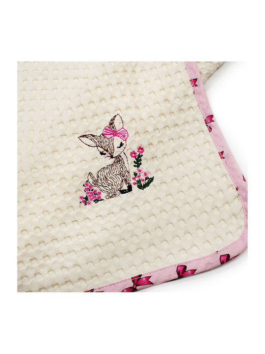 Dimcol Nursery Swaddling Blanket Deer Waffle Ecru 80x110cm