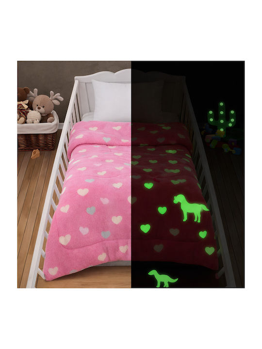 Cot Blanket Horse Fleece Pink 110x140cm
