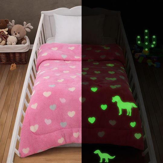 Cot Blanket Horse Fleece Pink 110x140cm