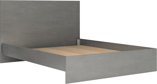 Troy Pat Dublu Din Lemn Gri Pentru Saltea 150x200cm