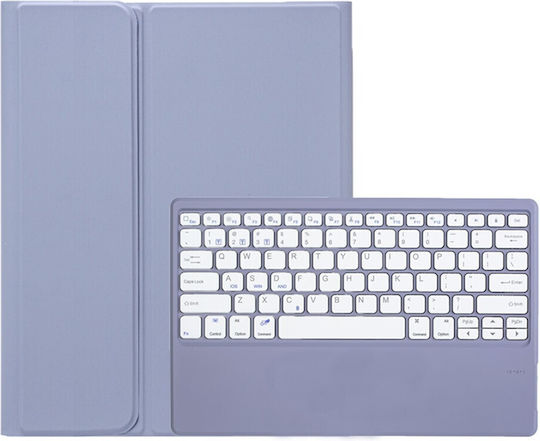 Bluetooth Flip Cover Δερμάτινη με Πληκτρολόγιο στα Αγγλικά US Μωβ (Xiaomi Redmi Pad 2 Pro)