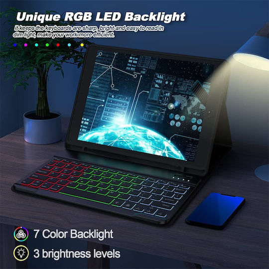 Bluetooth Keyboard Case RGB Backlight Air 11 2024 2025 iPad Air 10.9 2020-2022 Black