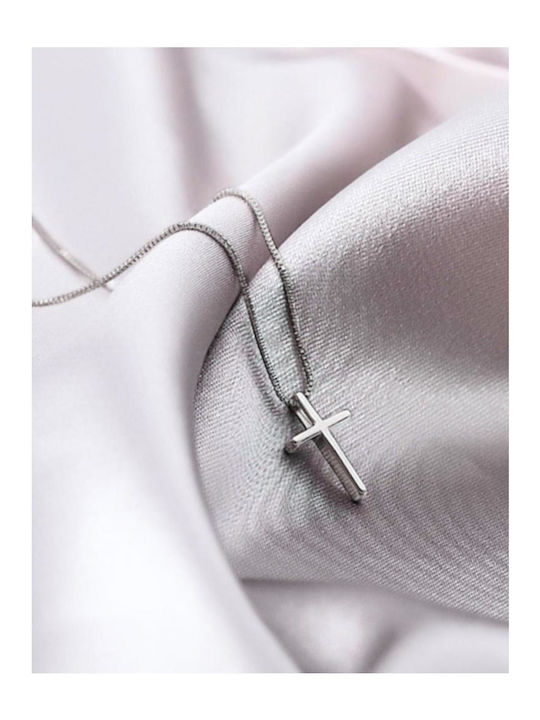 Woman Cross Made of Silver with Chain