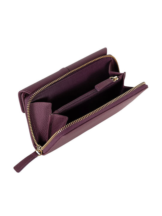 Kleines Leder Damenbrieftasche mit RFID Lila