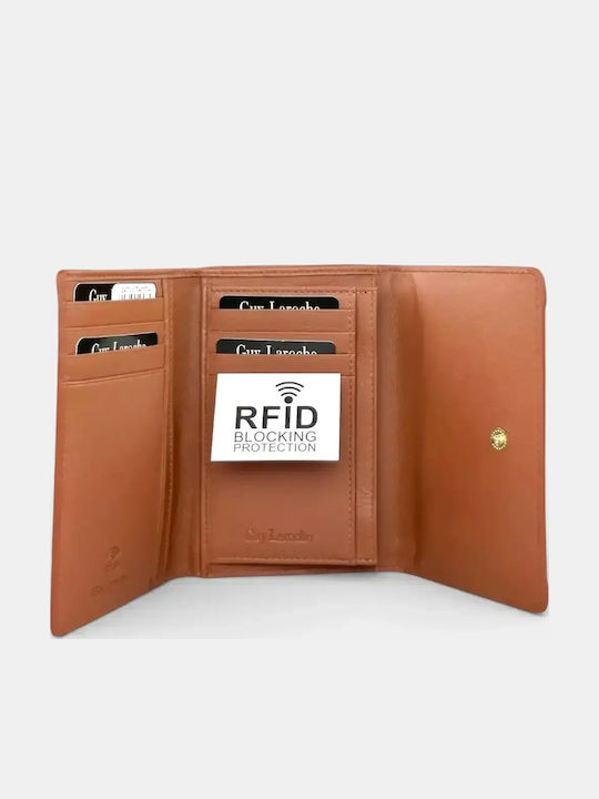 Small Leather Women's Wallet with RFID Tabac Brown