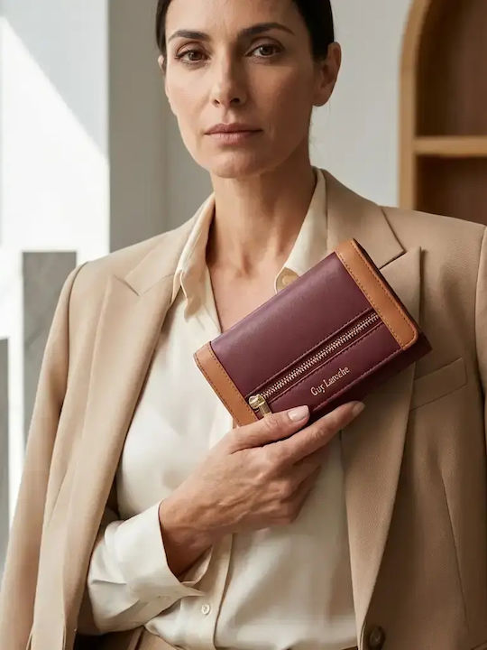 Small Leather Women's Wallet with RFID Burgundy