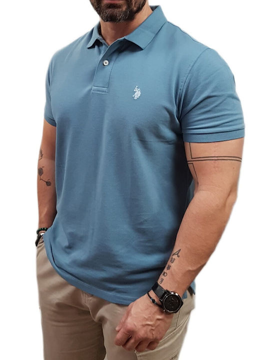 U.S. Polo Assn. Bluza Polo Pique Albastru Deschis