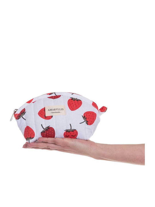 Handmade Cotton Toiletry Bag Wallet Strawberries Amaryllis Slippers Greek Made
