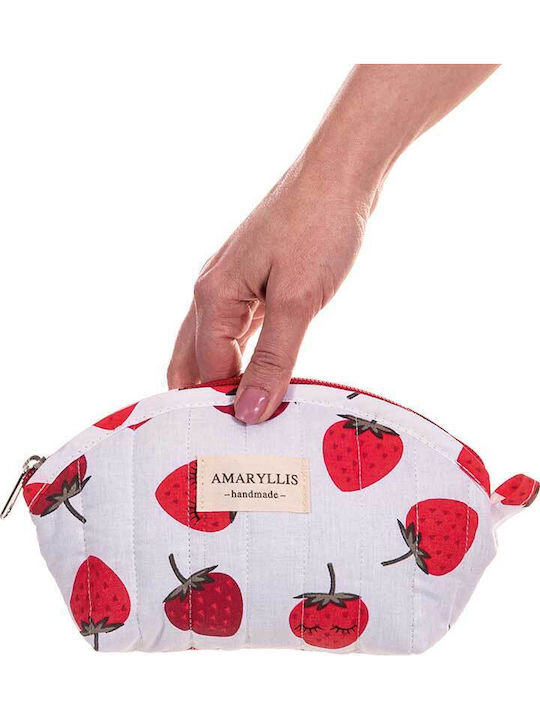 Handmade Cotton Toiletry Bag Wallet Strawberries Amaryllis Slippers Greek Made