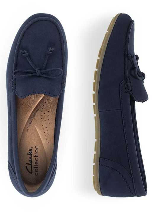 Leather Women's Loafers in Blue Colour
