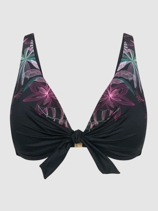 Topuri De Bikini Sutien Floral Negru Summer