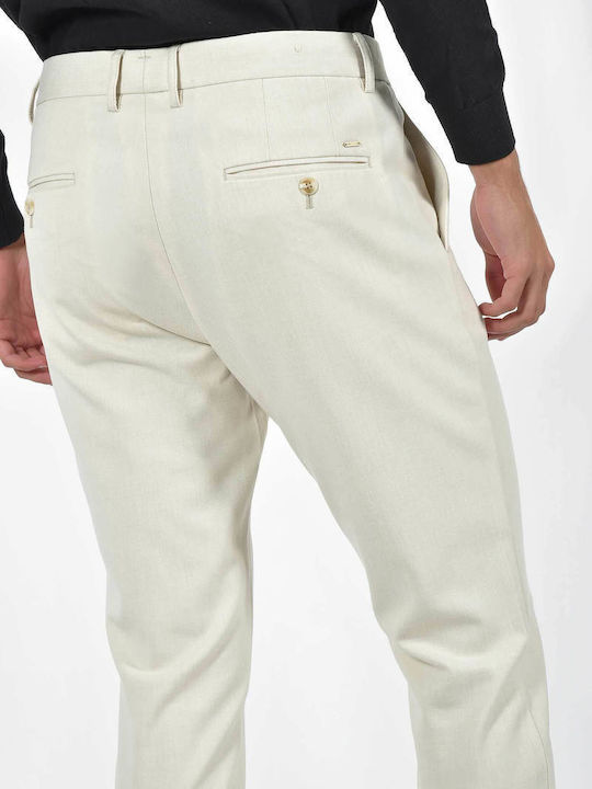 Men's Trousers Chinos Elastic Regular Fit Ecru
