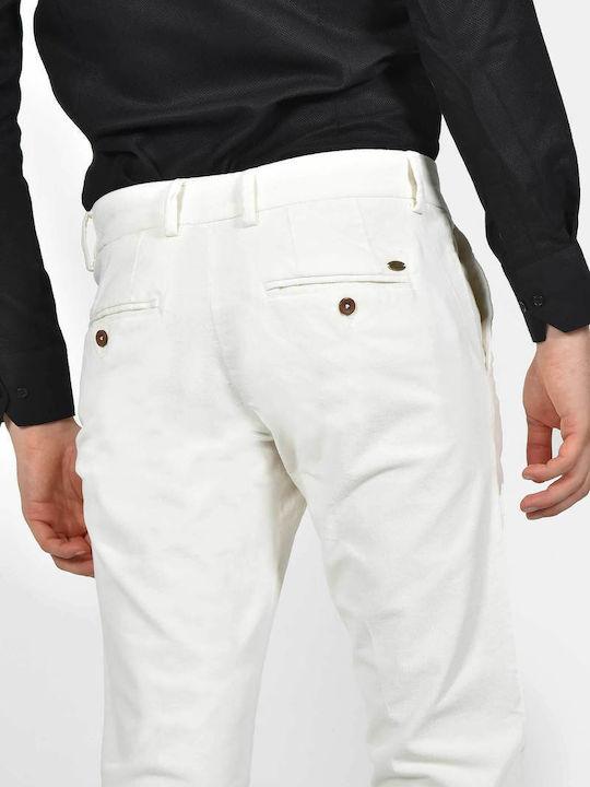 Herrenhosen Chinos Elastisch Weiß