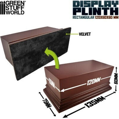 Green Stuff World Rectangular Top Display Plinth 12 X 6 Cm Hazelnut Brown