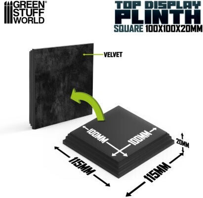 Green Stuff World Square Wood Display Bases 10 X10 Cm Black