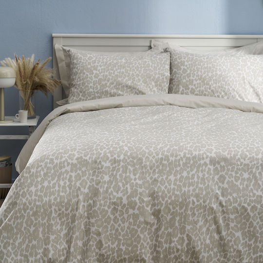 Charalambidis Textiles Leopard Bed Sheet Double 200x260cm Beige