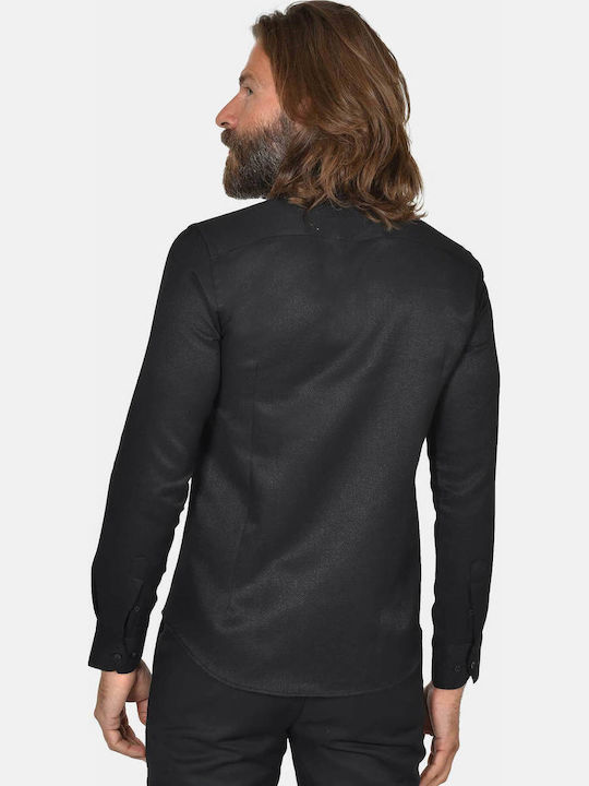 Long Sleeve Shirt in Narrow Fit Black 04252 S904 5016