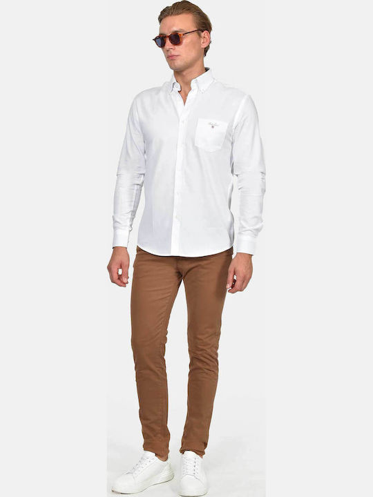 Long Sleeve Cotton Shirt in Regular Fit White