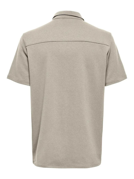 Short Sleeve Denim Shirt Silver Lining