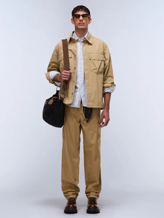 Langärmeliges Overshirt Beige