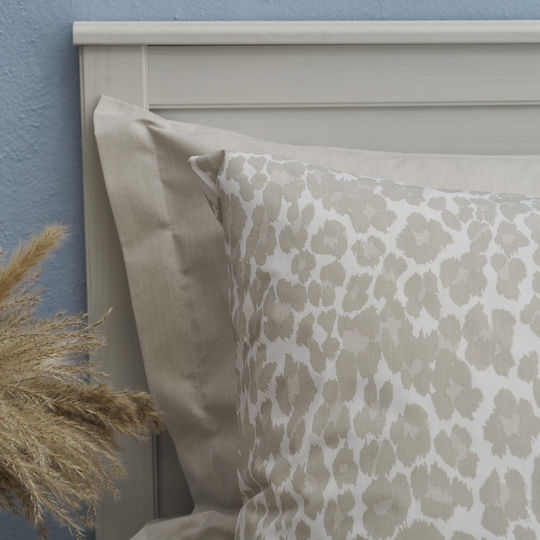 Charalambidis Textiles Leopar Σεντόνι Υπέρδιπλο με Λάστιχο 160x260εκ. 1