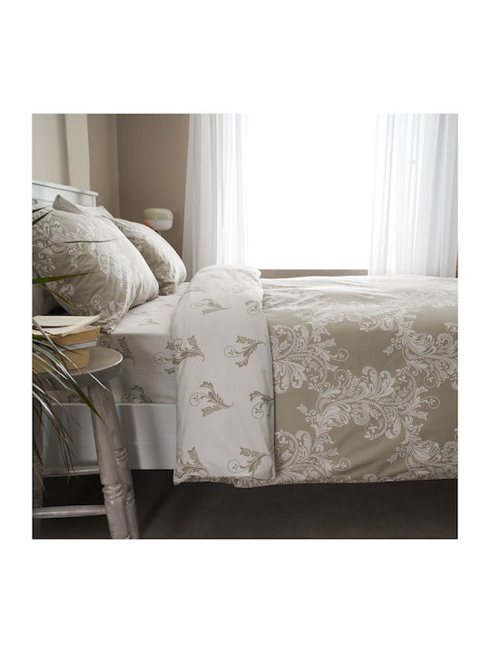 Charalambidis Textiles Δαντέλα Σεντόνι King Size με Λάστιχο 180x200+30εκ. 1