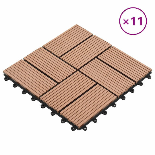 vidaXL Material for Garden Flooring from WPC 30x30cm 11 Pieces