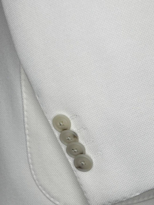 C Hanry Men’s Suit Jacket with Slim Fit White