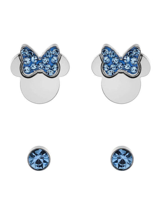 Disney Minnie Mouse Kids Stud Earrings with Stones Made of Steel