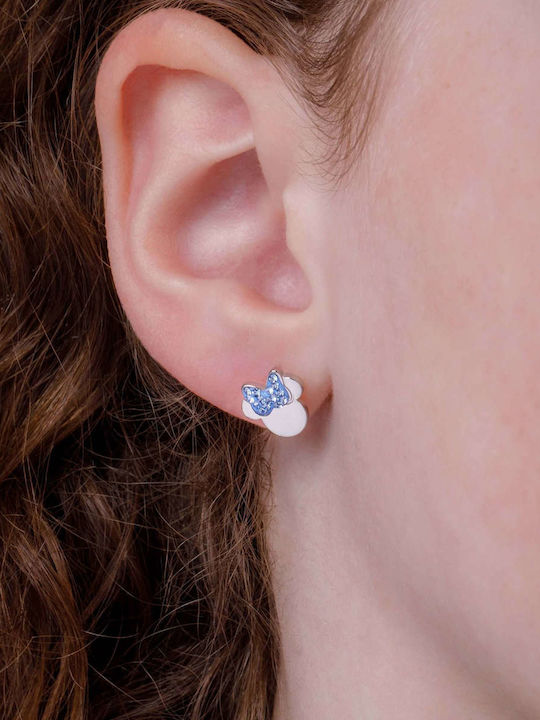 Disney Minnie Mouse Kids Stud Earrings with Stones Made of Steel