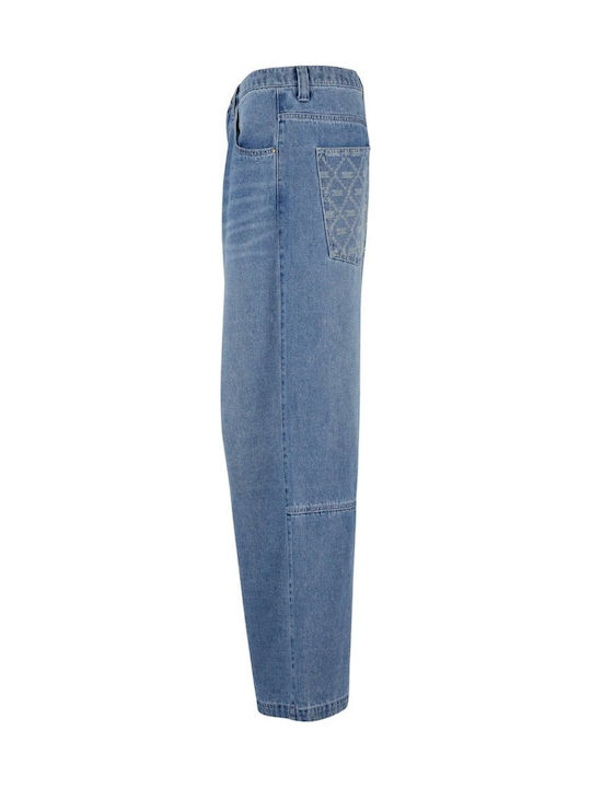 Ανδρικό Παντελόνι Τζιν με Relaxed Baggy Εφαρμογή Medium Blue, Μπλε