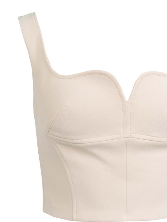 Damen Bluse Ärmellose Beiges