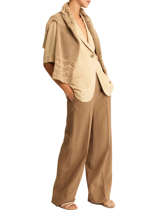 Women's Fabric Trousers Brown
