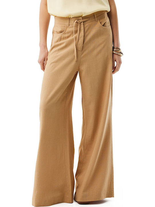 Women's Fabric Trousers Tan