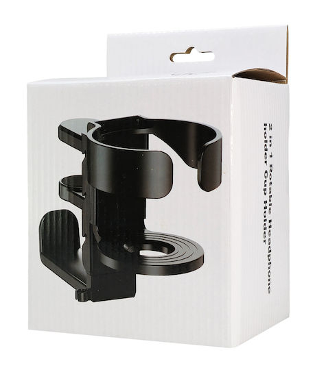 Powertech Desk Headphone Stand Black