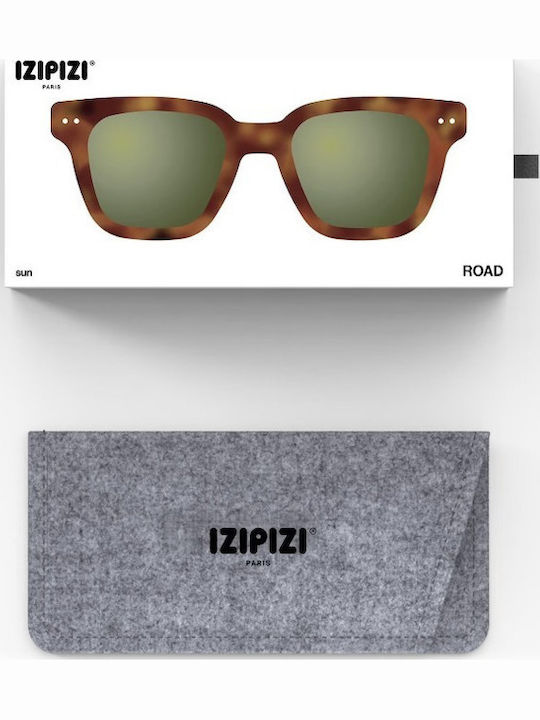 Izipizi #road Unisex Sunglasses with Brown Tartaruga Frame and Brown Lens