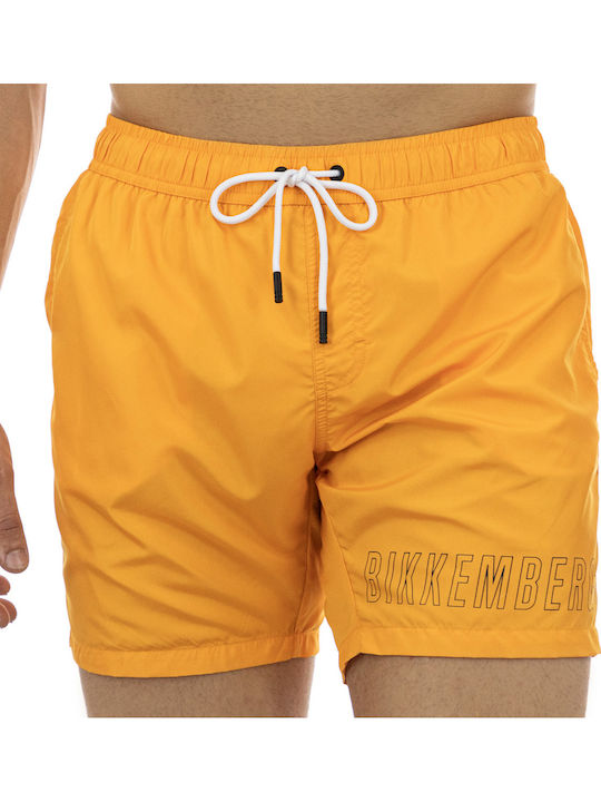 Costum De Baie Bărbați Pantaloni Scurți Portocalii Cu Dungi