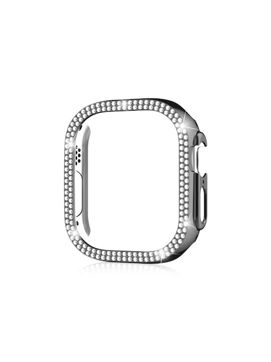 Калъф За Часовник Pc Apple Watch 1 2 3 Ultra 49мм Double Row Diamond Hollow Черен