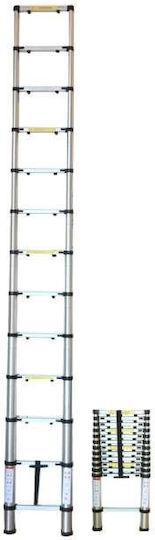 JBM Telescopic Ladder Aluminum 12 of Steps with Maximum Height 3.8m