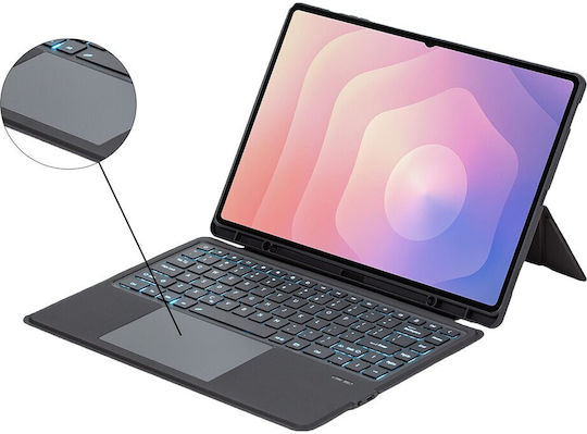 Elegant Series TouchPad и RGB Backlight Флип Капак с Клавиатура Черен Samsung Galaxy Tab S11 Ultra