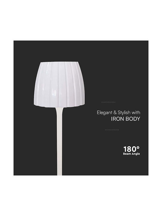 V-TAC Metal Lampă de masă LED cu Abajur Alb și Bază