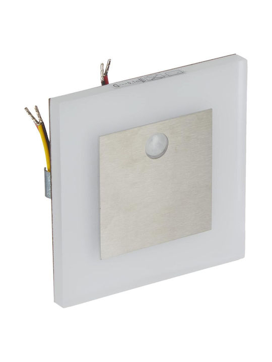 Kanlux Square Metallic Recessed Spot with Integrated LED and Warm White Light Silver 1pcs