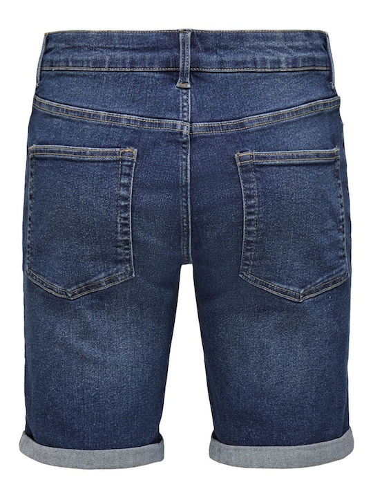 Pantalon Scurt Denim Albastru Bărbați
