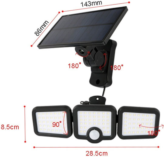 Forever Light Ηλιακό Φωτιστικό 10W 800lm Ψυχρό Λευκό 6000K με Αισθητήρα Κίνησης και Τηλεχειριστήριο IP65