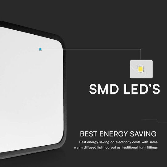 V-TAC Deckenleuchte Badezimmer 30cm Schwarz mit Integrierter LED