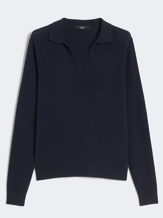 Viscose Damen Pullover Blau
